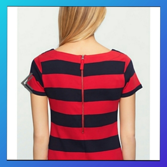 Talbots Red & Navy Striped Sheath Dress - Picture 3 of 10